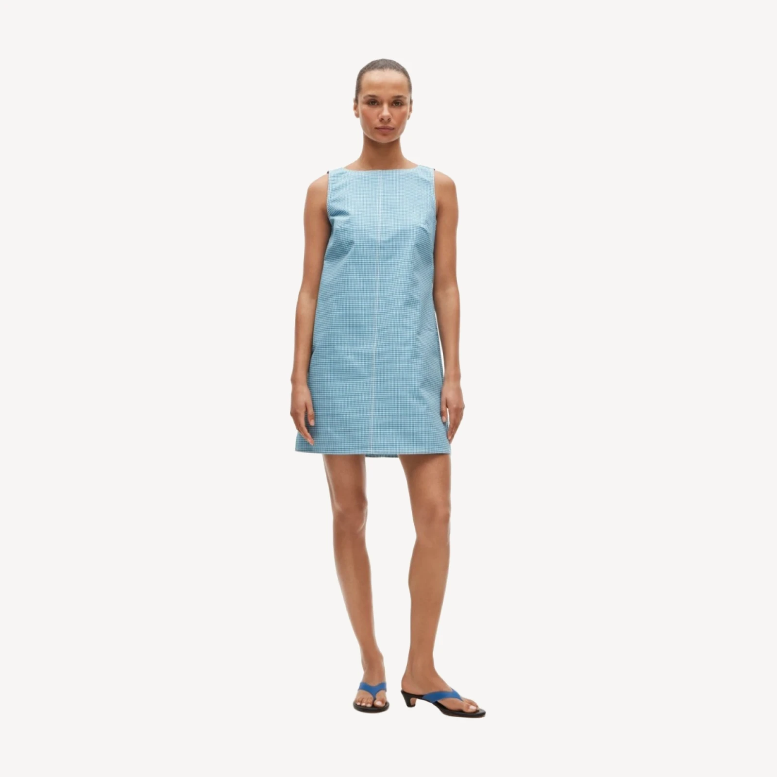 Billie dress in gingham double cotton poplin