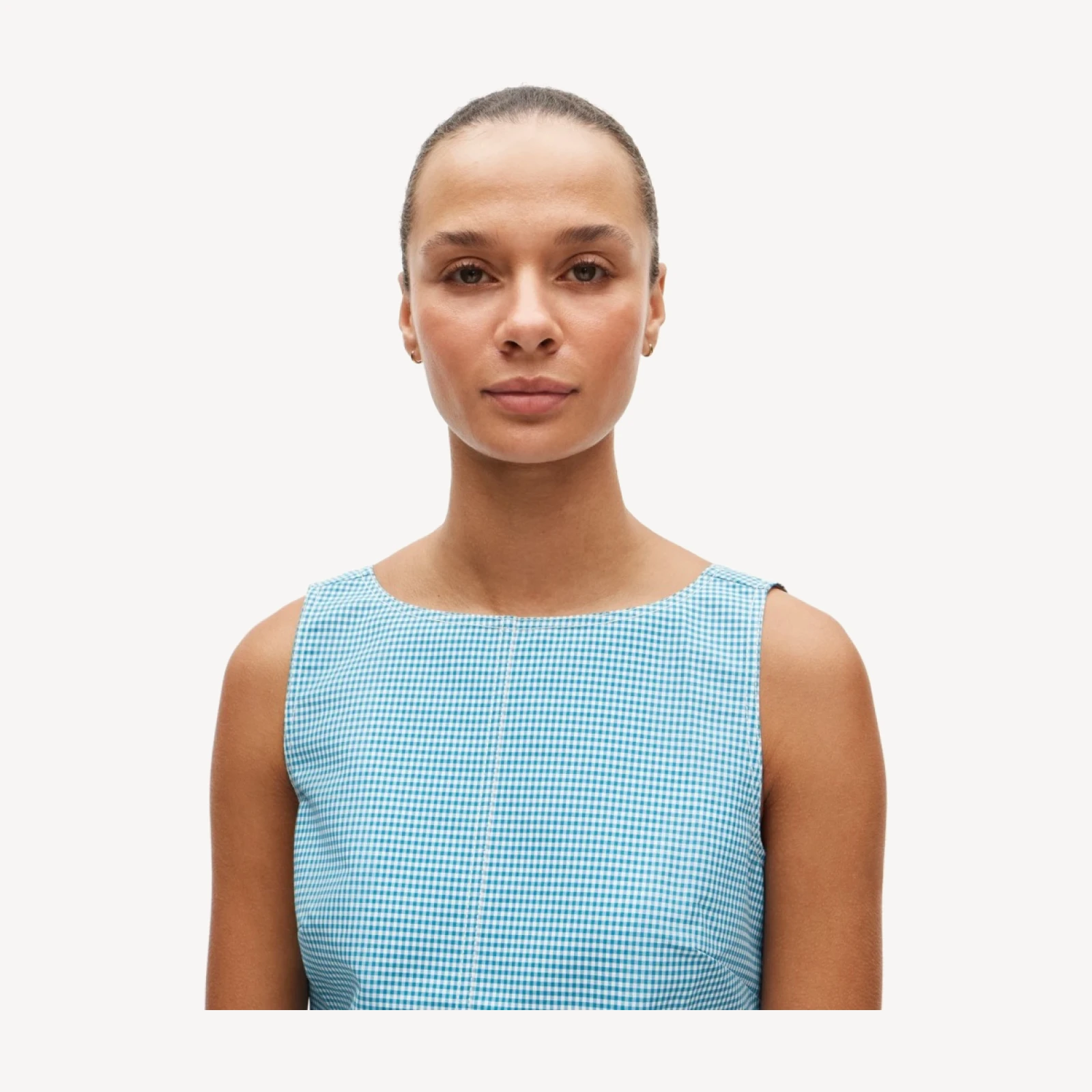 Billie dress in gingham double cotton poplin