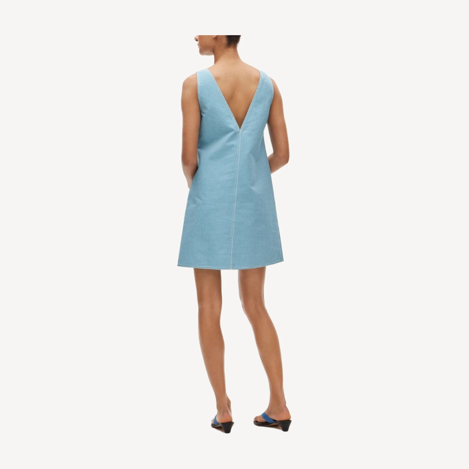 Billie dress in gingham double cotton poplin
