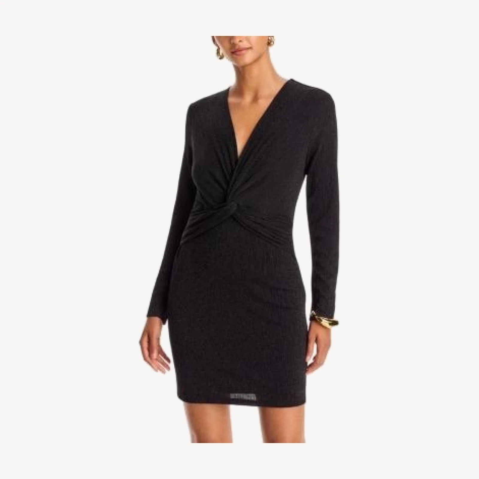 Aqua Twist Long Sleeve Metallic Jersey Dress - Exclusive