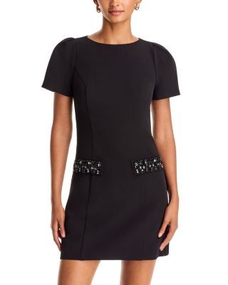 Aqua Embellished Short Sleeve Mini Dress - Exclusive