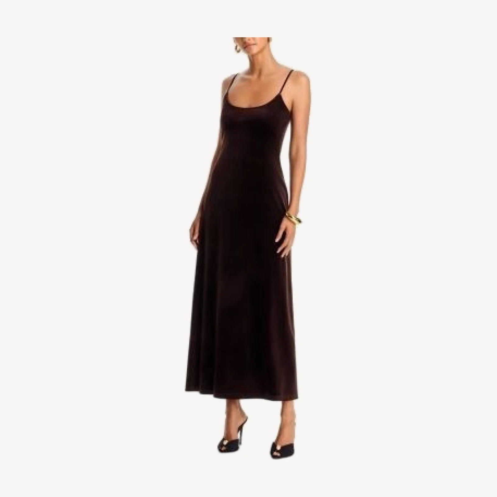 Aqua Velvet A Line Maxi Dress - Exclusive