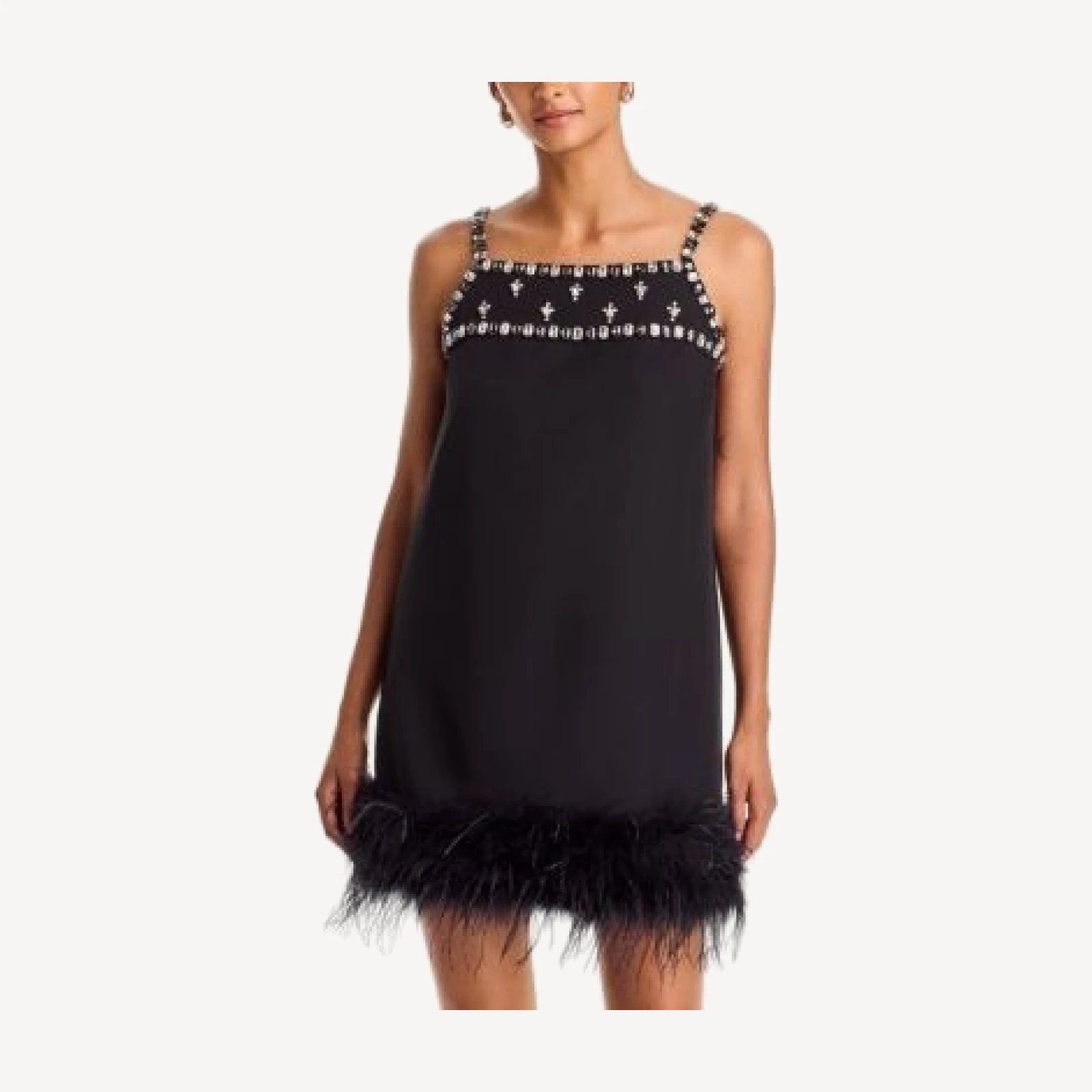 Aqua Feather Embellished Tank Dress - Exclusive