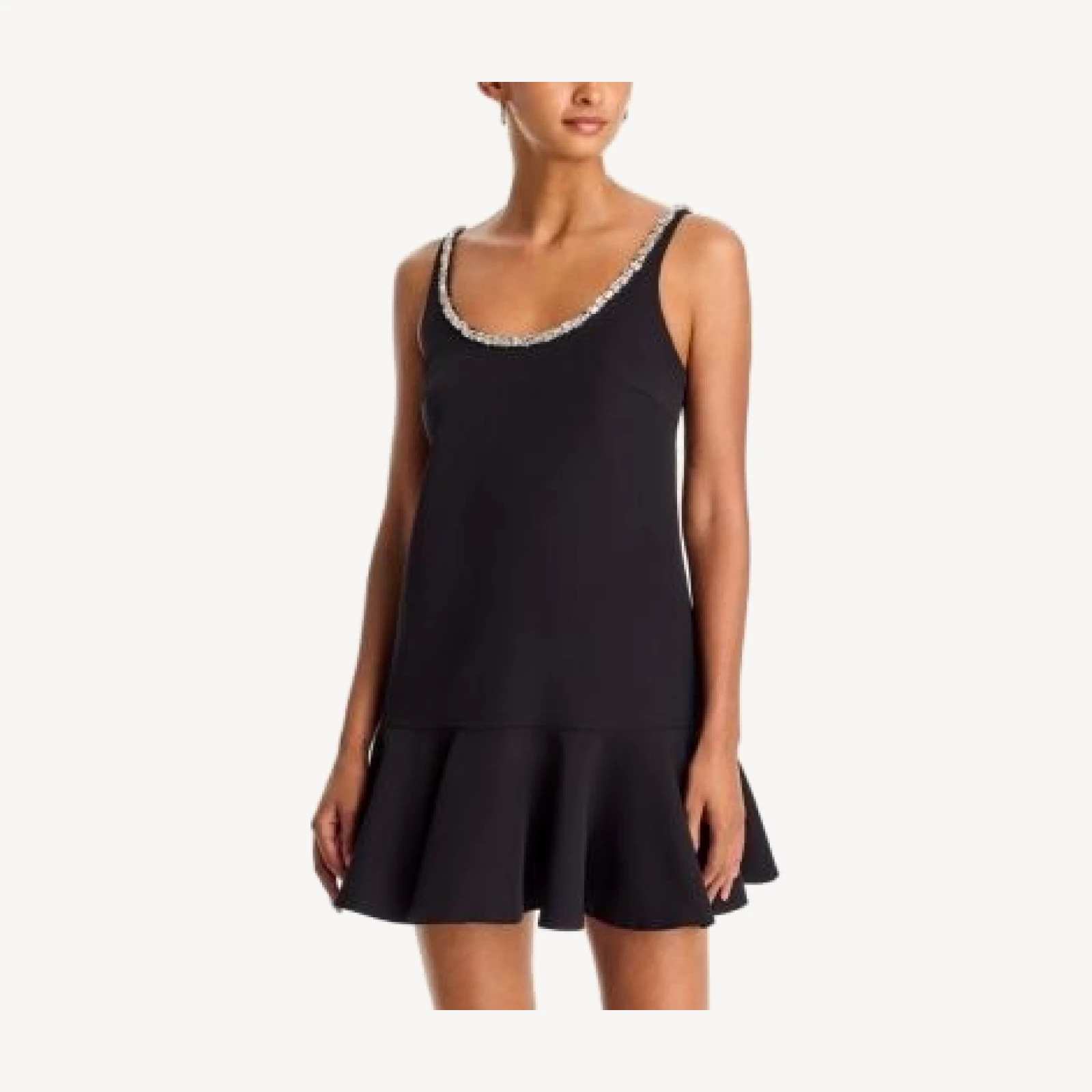 Aqua Crystal Neck Flounce Mini Dress - Exclusive