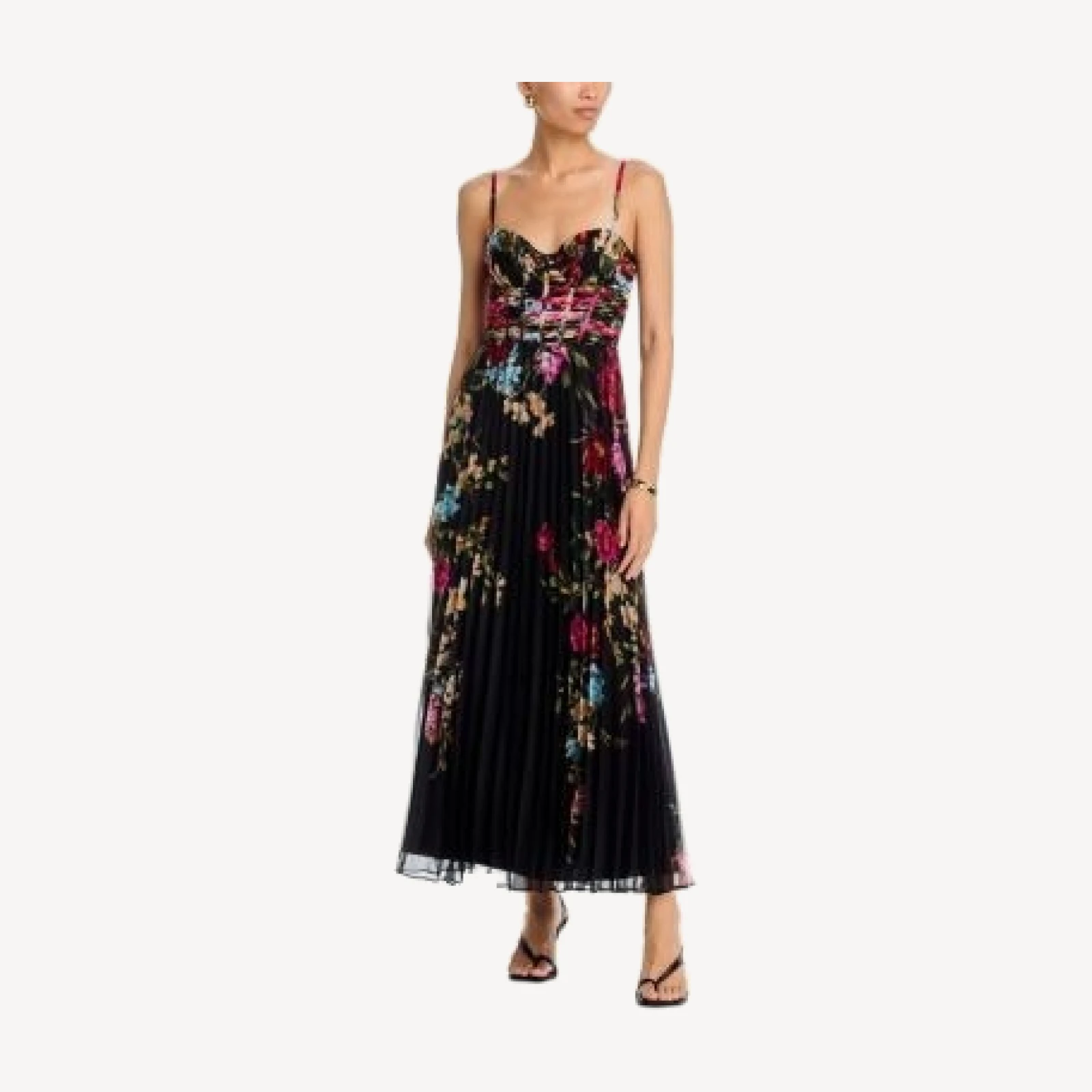 Aqua Pleated Corset Maxi Dress - Exclusive
