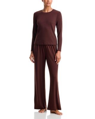 Aqua Pointelle Long Sleeve Lounge Set - Exclusive