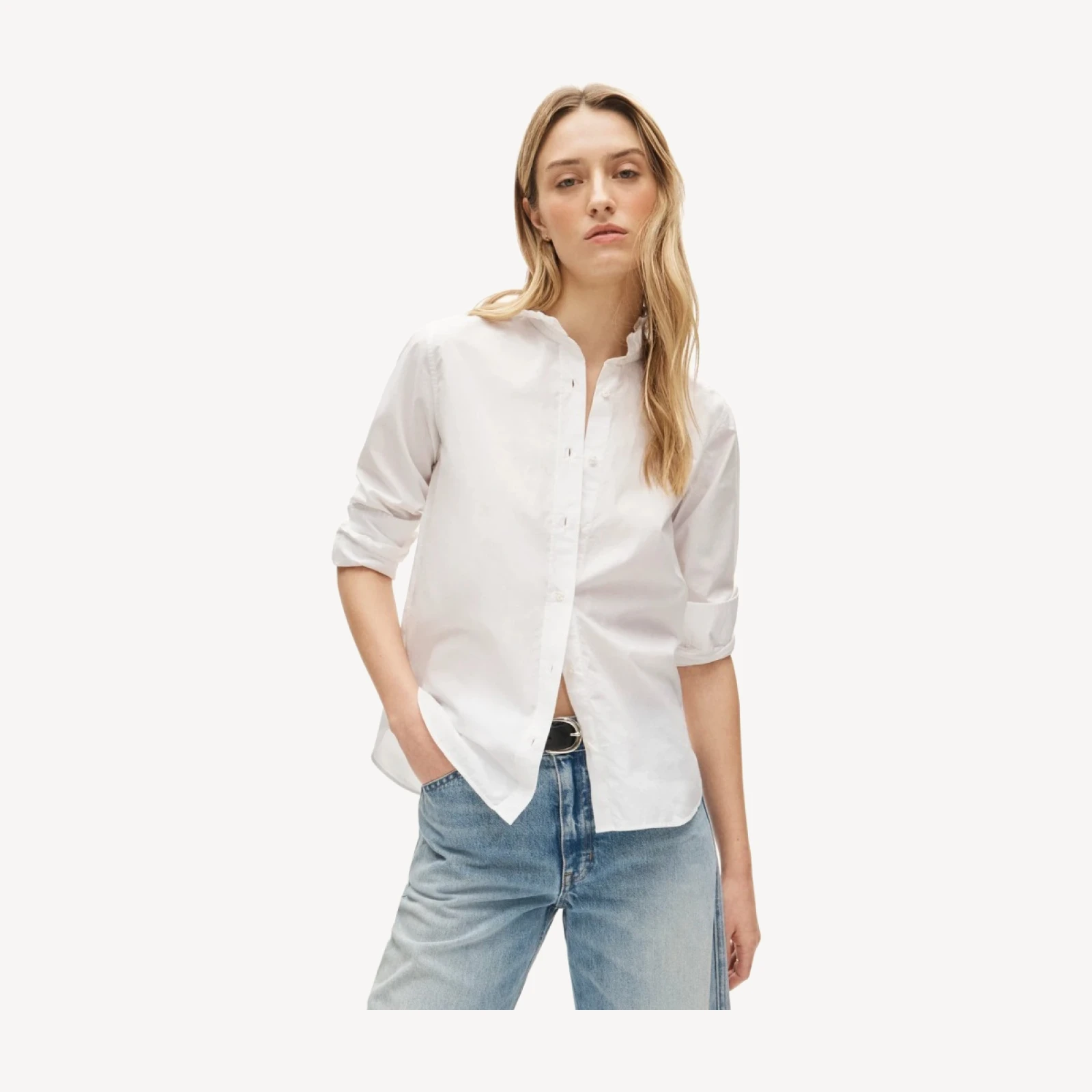 Jules ruffle-collar shirt in cotton poplin
