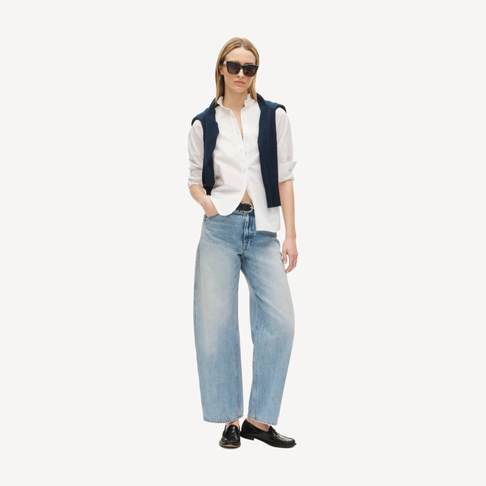 Jules ruffle-collar shirt in cotton poplin
