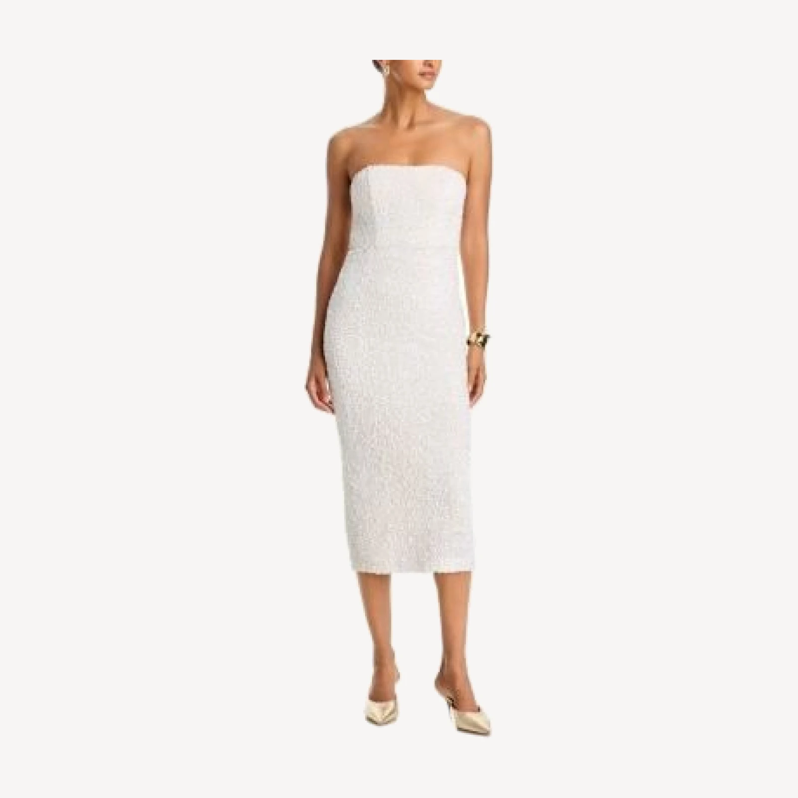Aqua Sequin Strapless Midi Dress - Exclusive