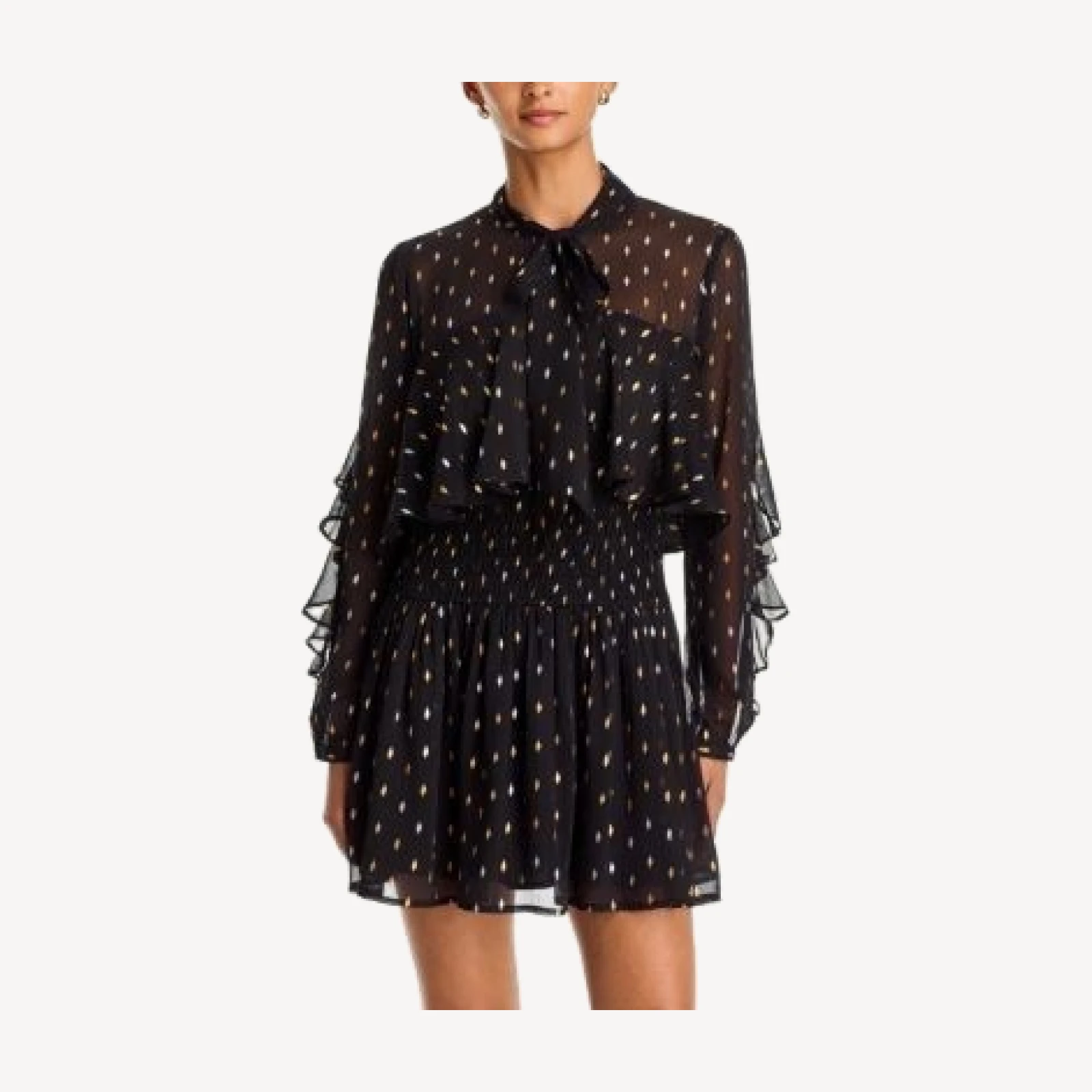 Aqua Metallic Dot Cape Mini Dress - Exclusive