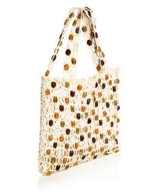 Aqua Medium Beaded Tote Bag - Exclusive