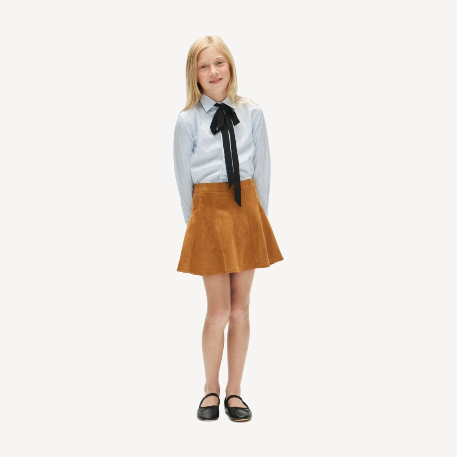 Girls' picture day skirt in faux suede