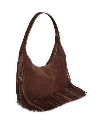 Aqua Large Fringed Suede Hobo Bag - Exclusive, photo 4
