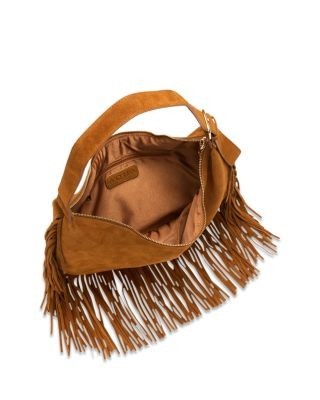 Aqua Large Fringed Suede Hobo Bag - Exclusive, photo 8