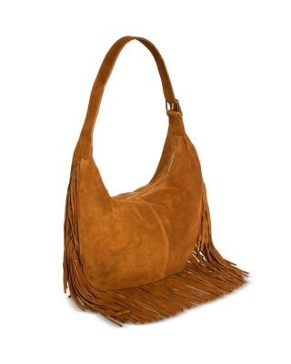 Aqua Large Fringed Suede Hobo Bag - Exclusive, photo 9