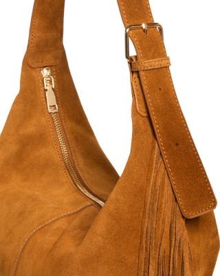 Aqua Large Fringed Suede Hobo Bag - Exclusive, photo 10