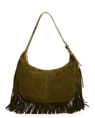 Aqua Large Fringed Suede Hobo Bag - Exclusive, photo 11