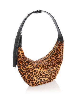 Aqua Leopard Print Calf Hair Hobo Bag - Exclusive