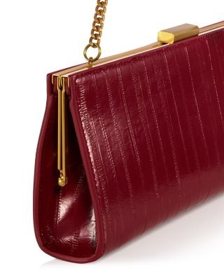 Aqua Eel Embossed Leather Clutch - Exclusive