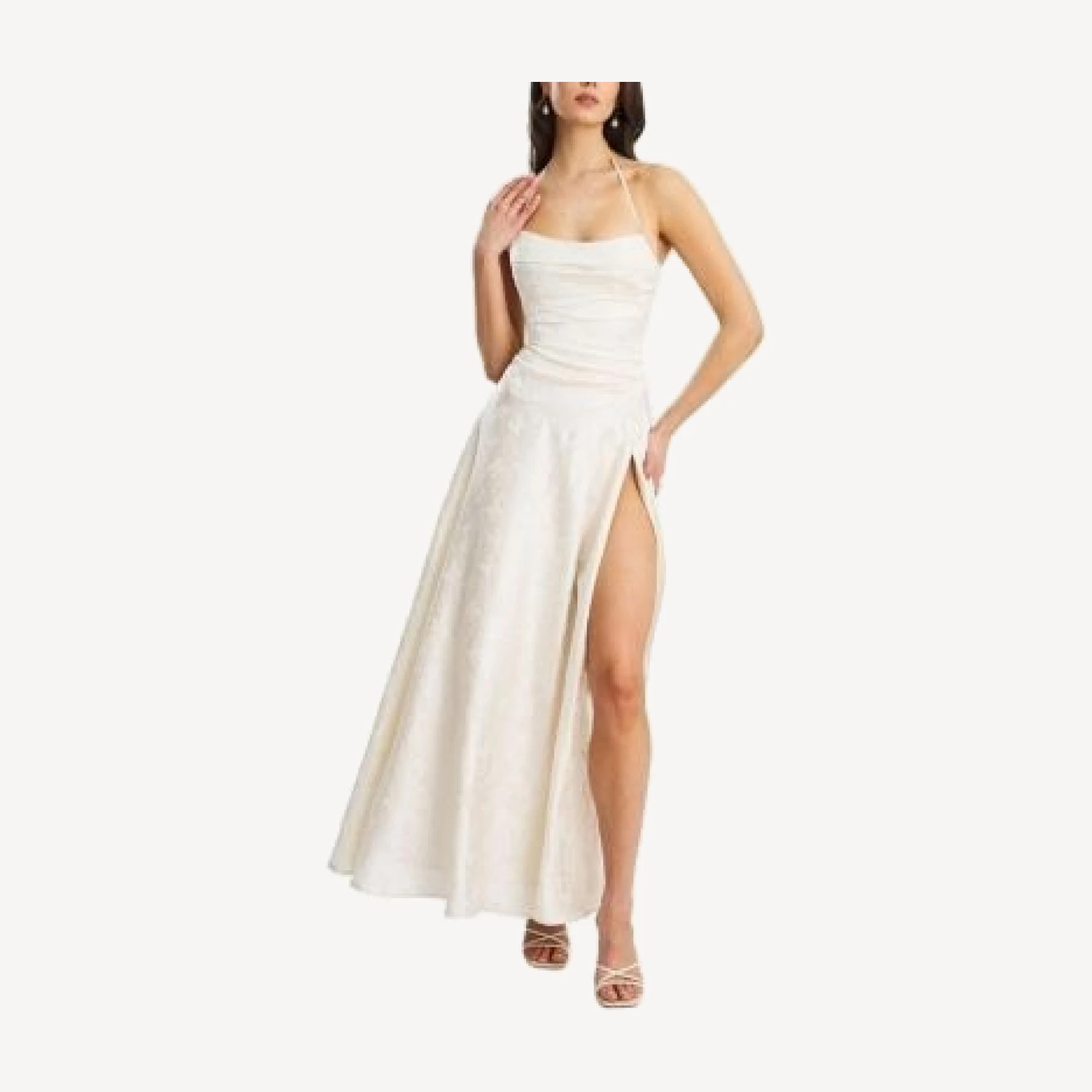 Miss Circle Raegan Jacquard Ruched Maxi Dress