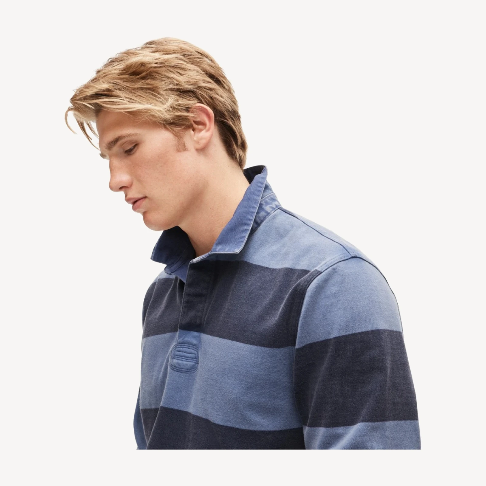 Overdyed rugby shirt in stripe