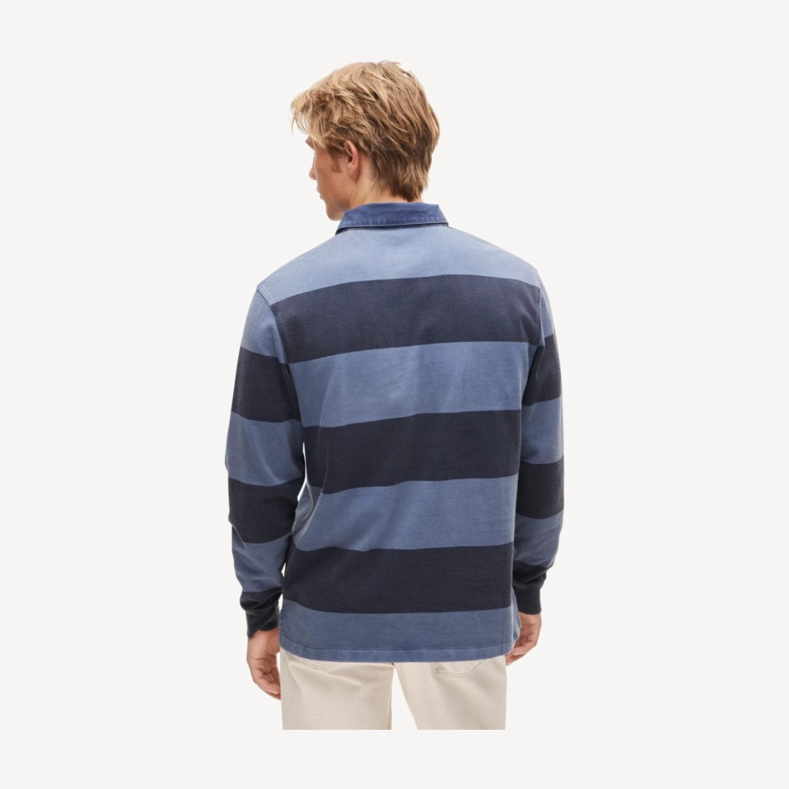 Overdyed rugby shirt in stripe