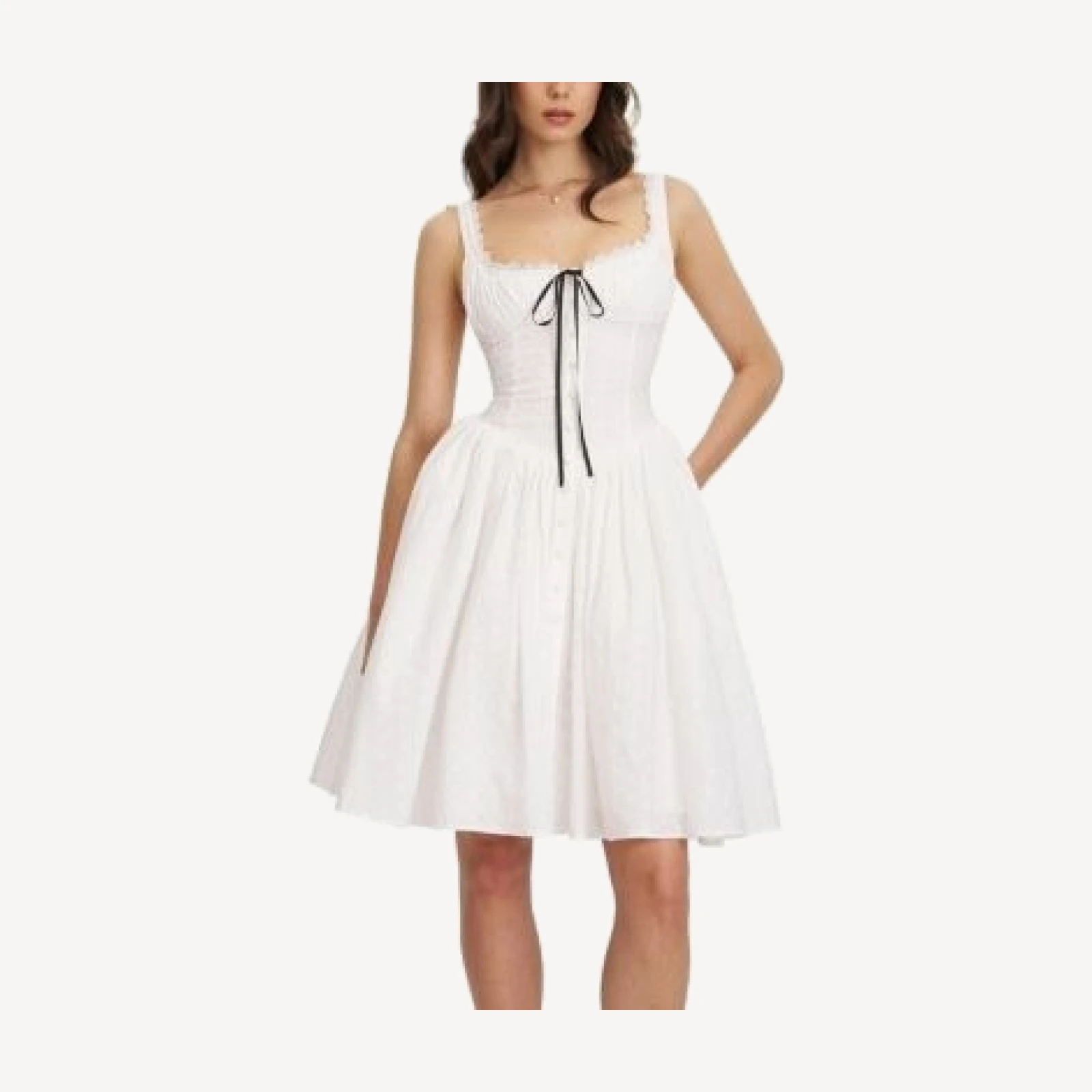 Miss Circle Madison Cotton Eyelet Square Neck Midi Dress