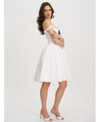 Miss Circle Madison Cotton Eyelet Square Neck Midi Dress