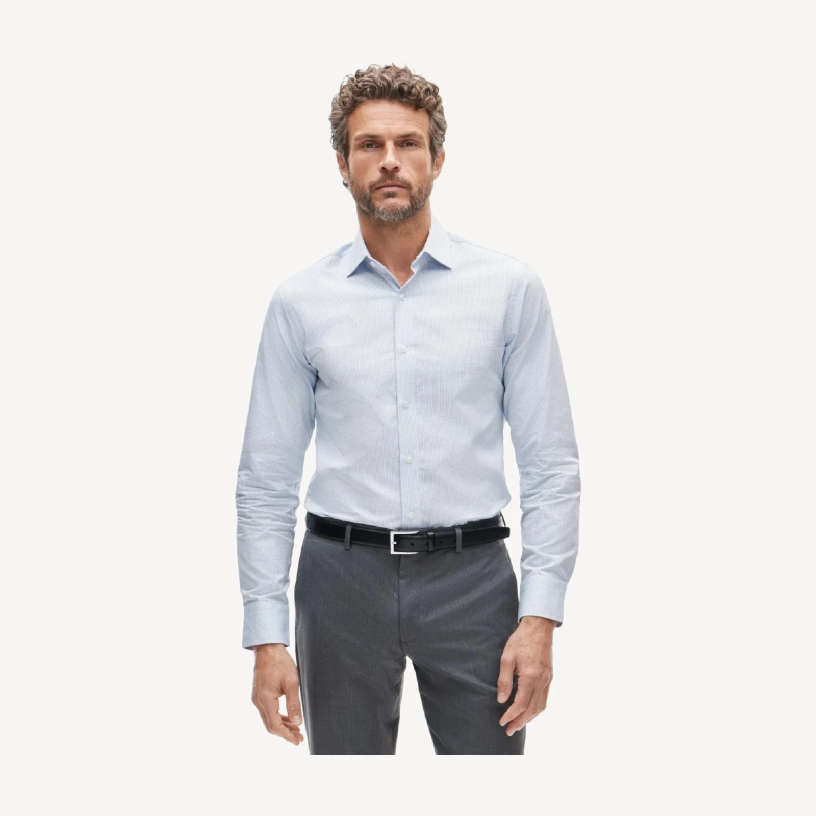 Slim-fit Ludlow Premium fine cotton dress shirt in dobby