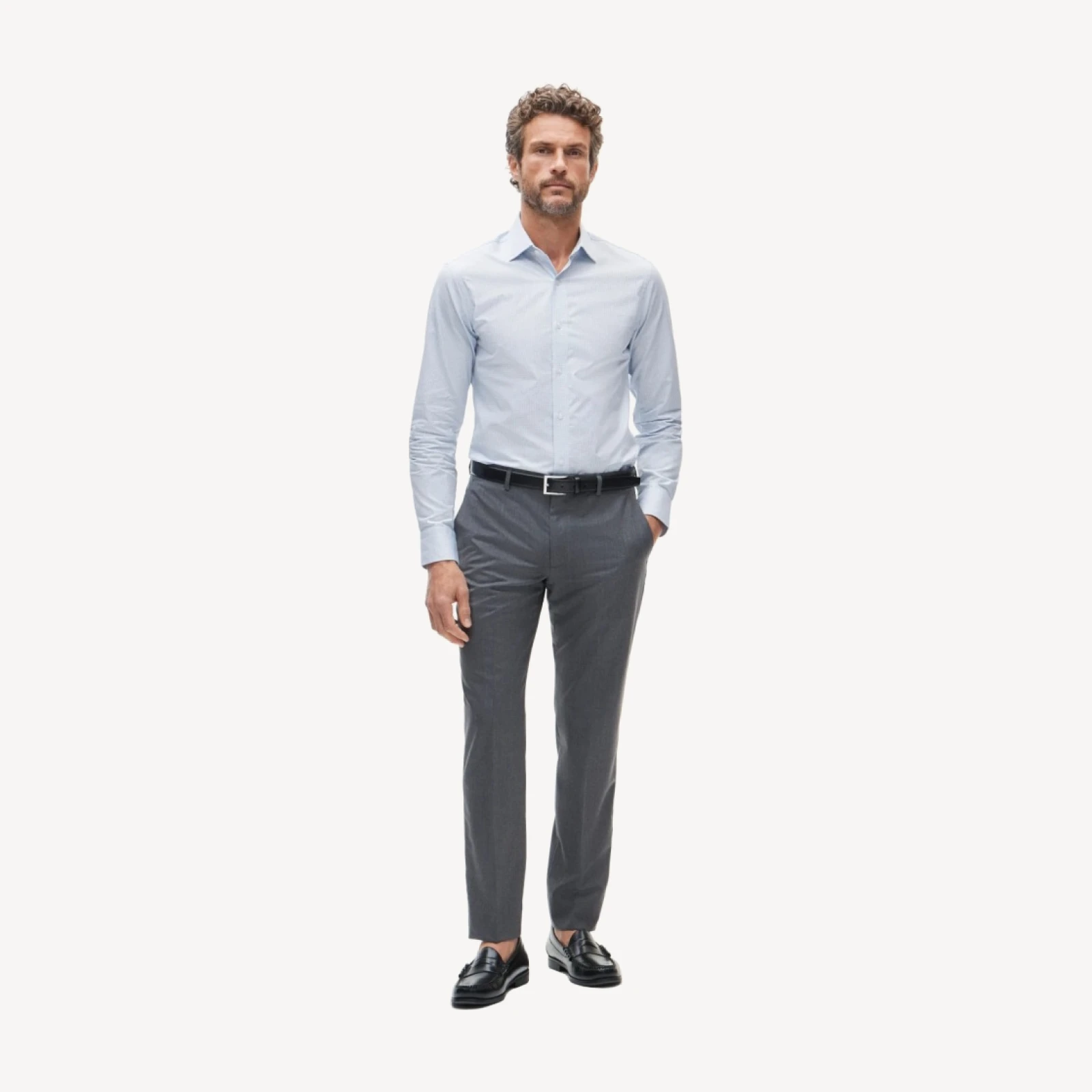Slim-fit Ludlow Premium fine cotton dress shirt in dobby