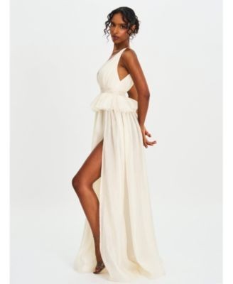 Miss Circle Calleigh Flare Beaded Belt Maxi Gown