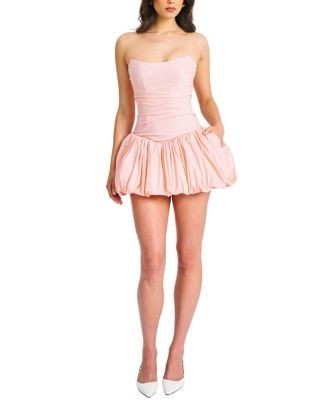 Miss Circle Olettaa Drop Waist Bubble Hem Mini Dress