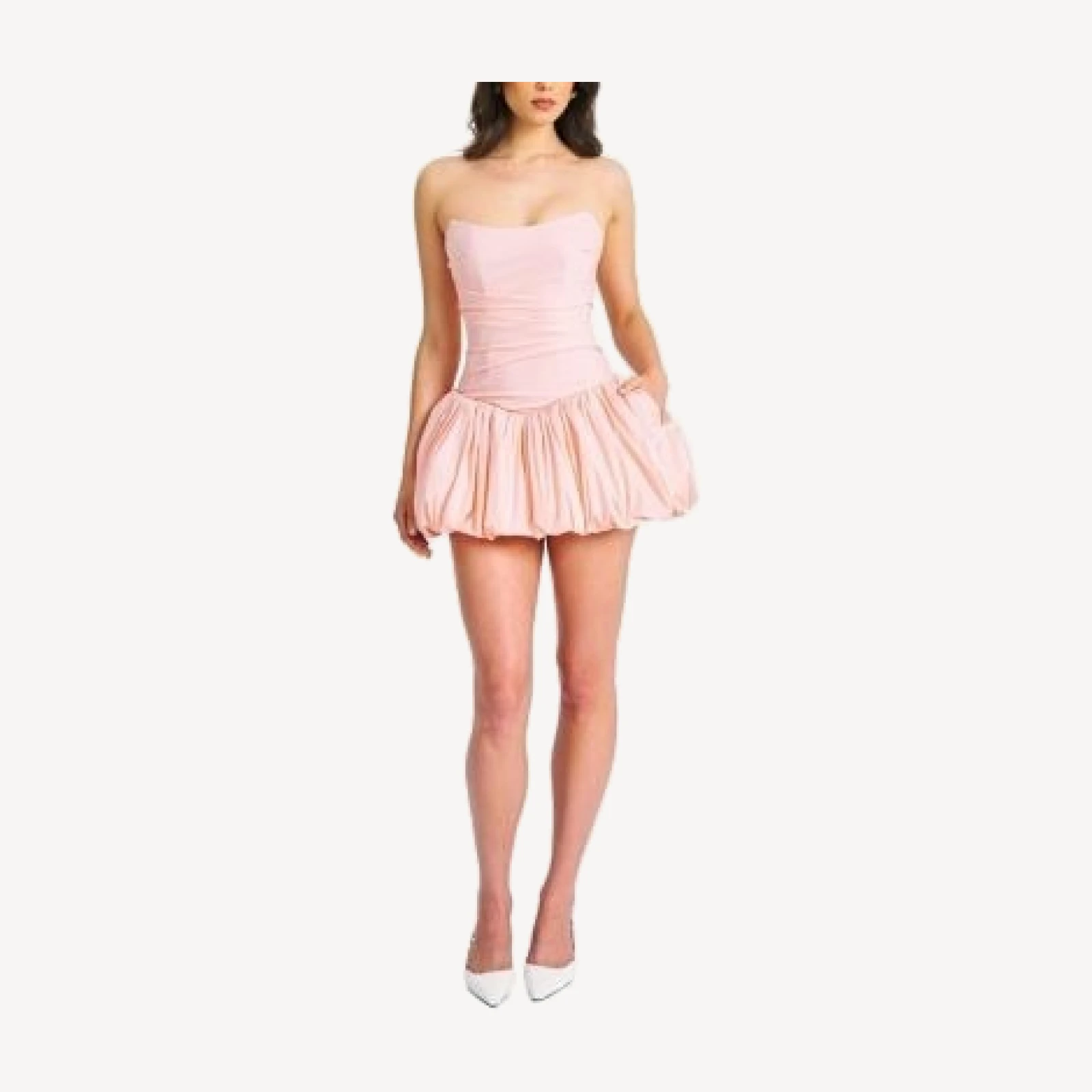 Miss Circle Olettaa Drop Waist Bubble Hem Mini Dress