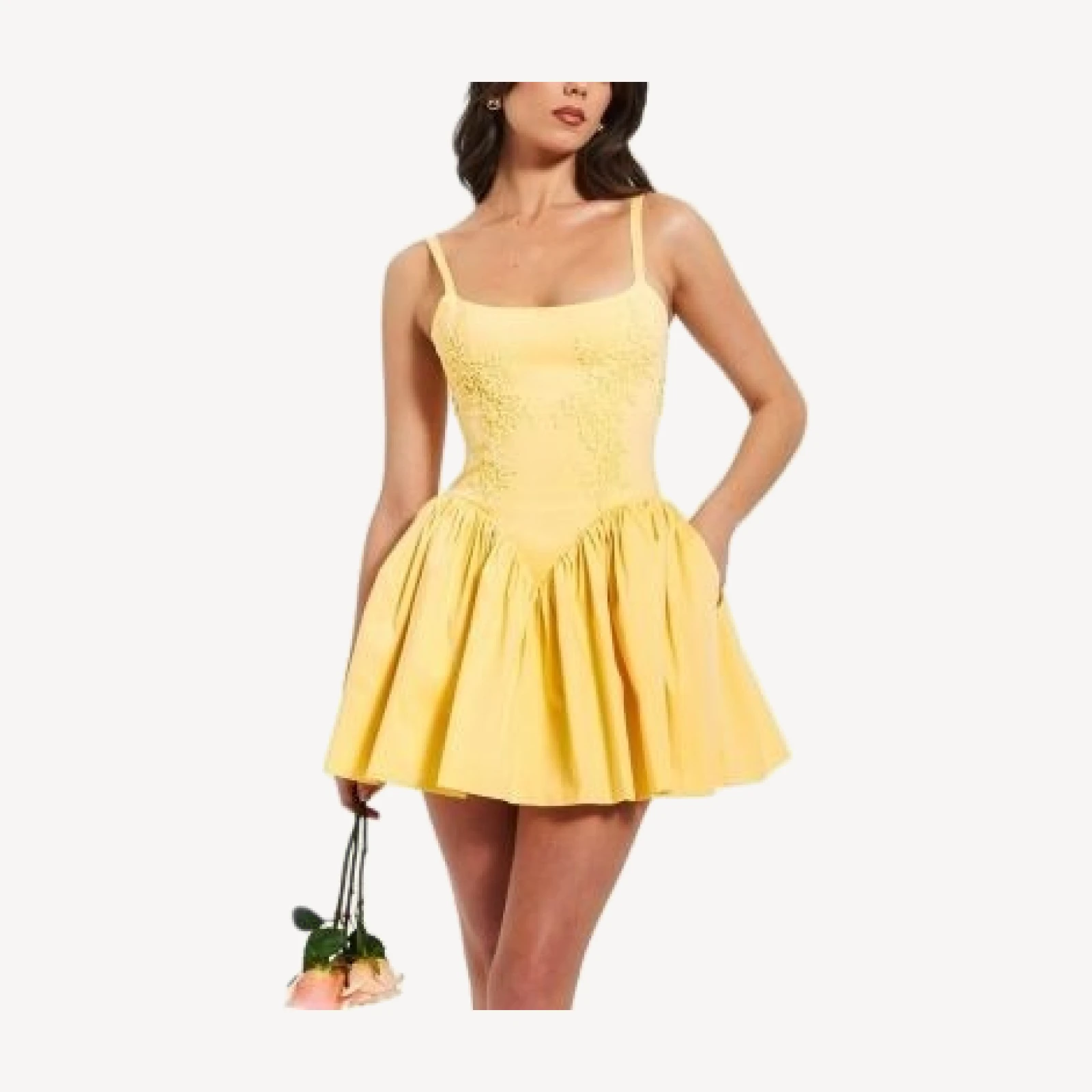 Miss Circle Kadi Cotton Fit and Flare Drop Waist Corset Mini Dress