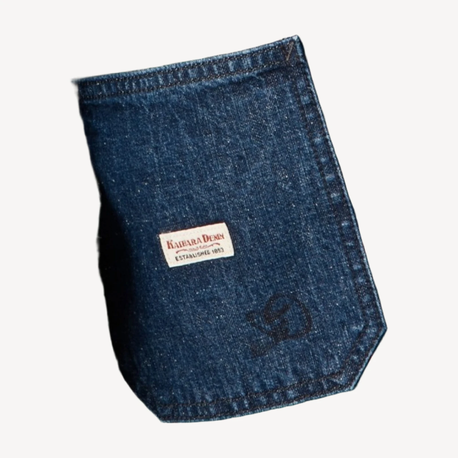 Patch-pocket denim jacket with flannel lining