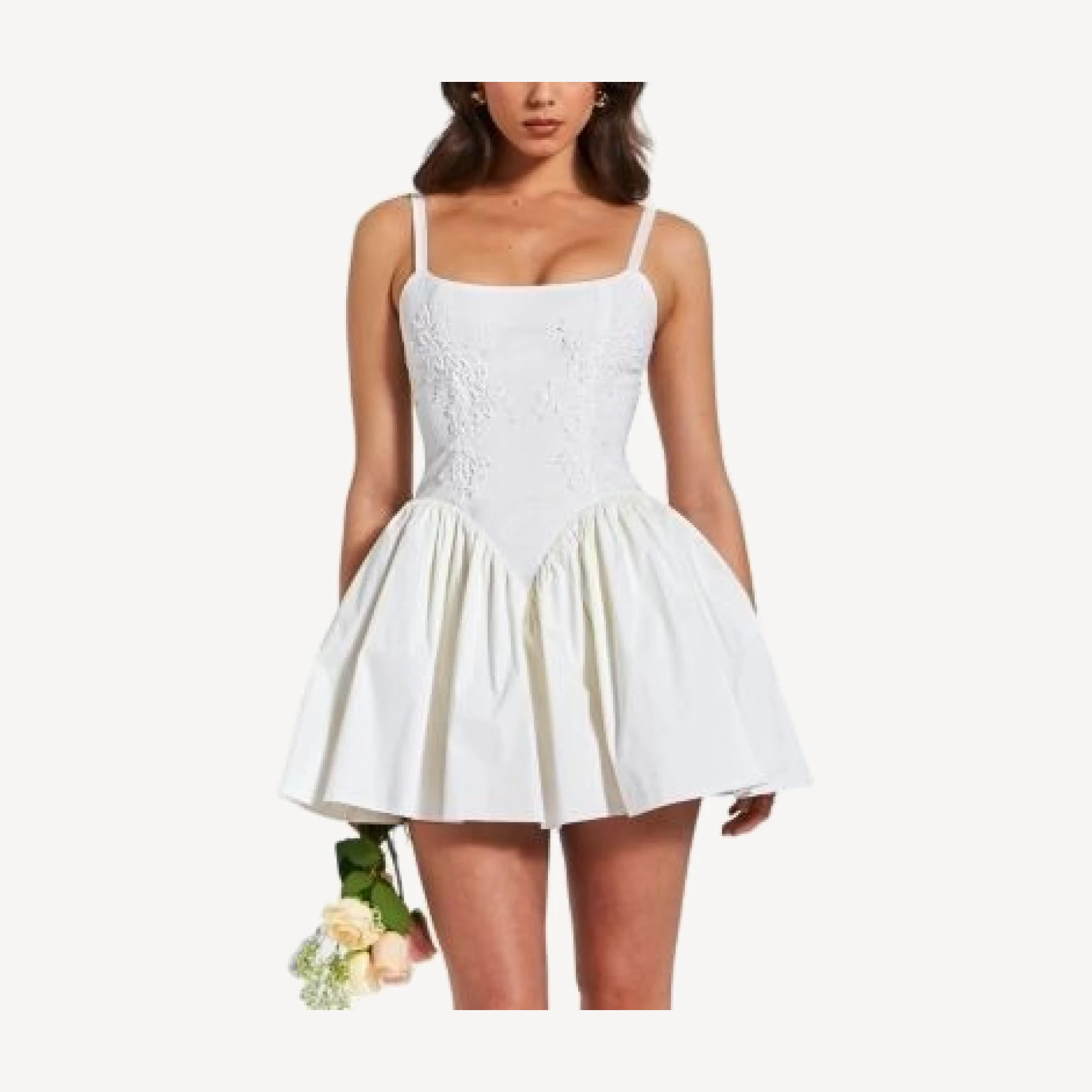Miss Circle Kadi Cotton Drop Waist Corset Mini Dress