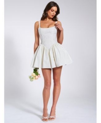 Miss Circle Kadi Cotton Drop Waist Corset Mini Dress