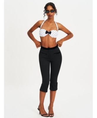 Miss Circle Olivea Polka Dot Bowtie Halter Bikini Top