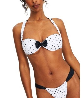 Miss Circle Olivea Polka Dot Bowtie Halter Bikini Top