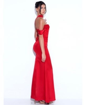 Miss Circle Ivona Halter Neck Double Duchess Satin Corset Gown