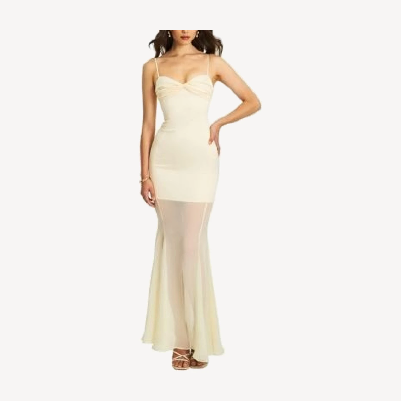 Miss Circle Zayne Ruch Breast Chiffon Mermaid Maxi Dress