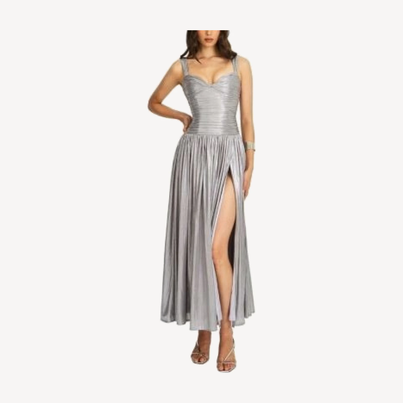 Miss Circle Palmer Glitter Drop Waist Maxi Dress