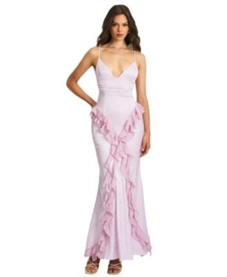 Miss Circle Paolina Jacquard Ruffle Mermaid Maxi Dress