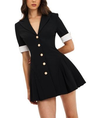 Miss Circle Ilitha Woven Crepe Pleated Mini Blazer Dress