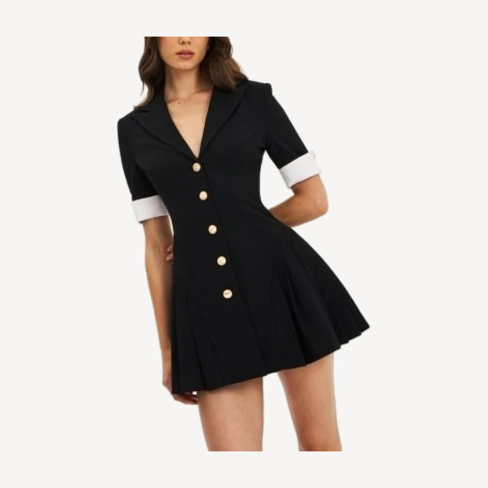 Miss Circle Ilitha Woven Crepe Pleated Mini Blazer Dress