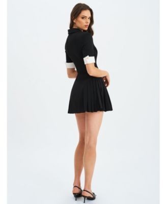 Miss Circle Ilitha Woven Crepe Pleated Mini Blazer Dress