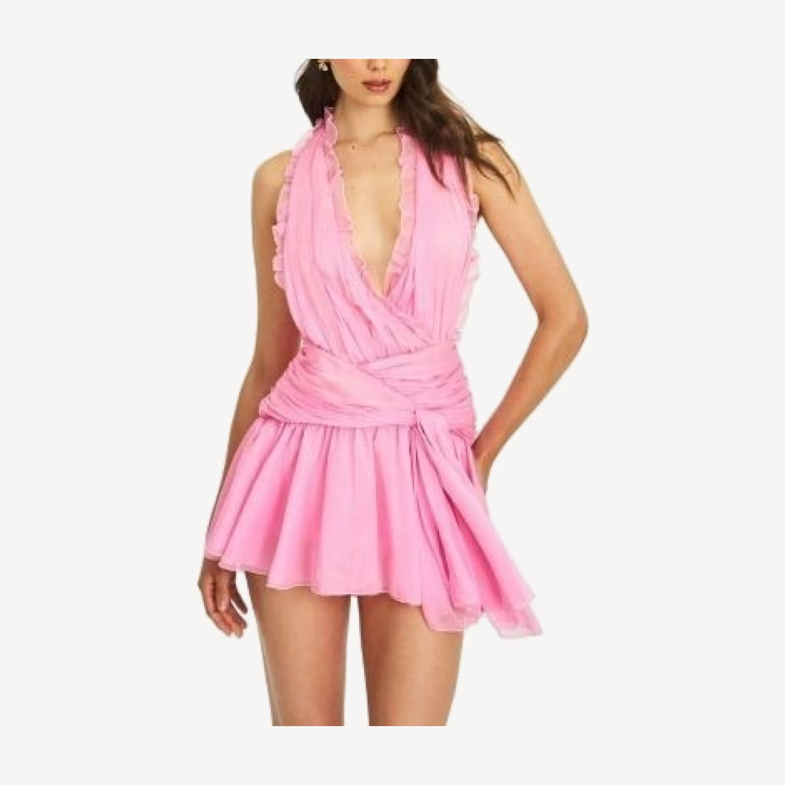 Miss Circle Odelle Crinkle Chiffon Wrap Dress