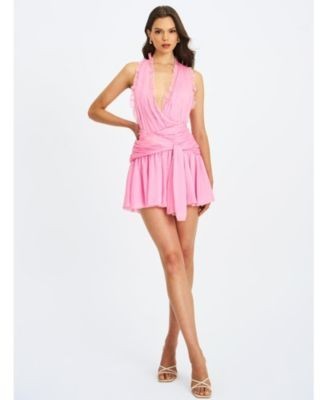 Miss Circle Odelle Crinkle Chiffon Wrap Dress