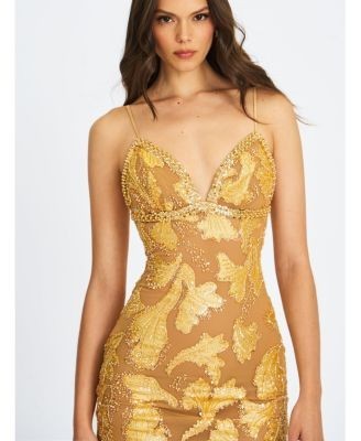 Miss Circle Edie Beaded Sequin Midi Pencil Dress