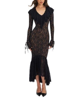 Miss Circle Parisa Lace Ruffled Mermaid Maxi Dress